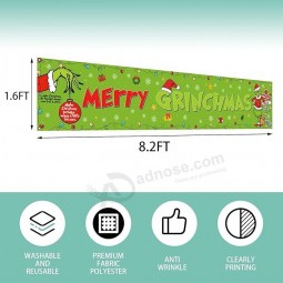 フェンスメリークリスマス冬の休日クリスマスクリスマスパーティーの装飾と家庭用用品のための大きなメリークリスマスバナー