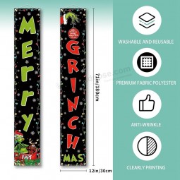 Frohe Weihnachten Veranda Banner Weihnachten Veranda Willkommensschild Weihnachten Weihnachten Winter Urlaub Party Dekorationen-12×71 ''