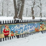 Vintage Christmas Decorations Merry Christmas Banner Vintage Santa Claus Snowman Yard Signs Xmas Holidays Party Hanging Banner Decorations