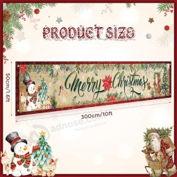 Decorazioni natalizie dell'annata all'aperto recinzione striscione segno, buon natale babbo natale pupazzo di neve cervo cortile recinzione banner segni