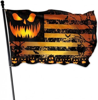 Bandiere di Halloween Per Esterno 3x5 Ft Strisce A Doppia Faccia Halloween Bandiera Americana Spaventosa Zucca Bandiere Per La Casa Interna Cortile All'aperto Holiday Banner Decor