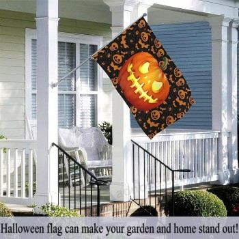 Drapeau d’Halloween 3x5 extérieur Double face effrayant Halloween automne citrouille drapeaux pour l’extérieur Halloween Thanksgiving Party Decoration