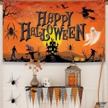 Oranje Happy Halloween Banner - XtraLarge 72x44 Inch | Pompoen Happy Halloween Achtergrond voor Halloween Feest Decoraties | Halloween Banners