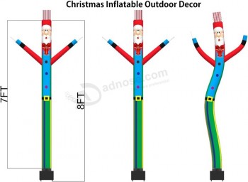 Bailarín inflable de tubo de agitación de aire de 7 pies con sistema de soplador, inflar inflar Santa Claus para decoraciones navideñas (Santa Claus con camisa azul)
