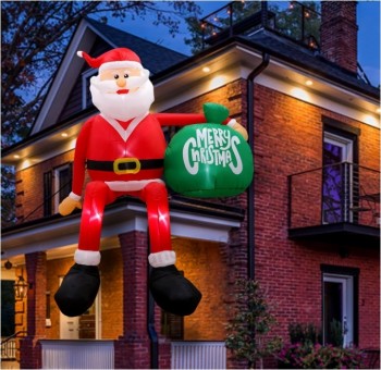 8FT Christmas Inflatables Outdoor Decorations, Climbing Santa Blow Up Yard Decorations with LED, Christmas Inflatable for Christmas