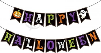 Halloween Decoraties - Happy Halloween Banner | Halloween Feestdecoraties voor Binnen Buiten - Halloween Achtergrond Slinger voor Buiten