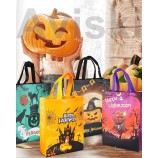8PCS 할로윈 트릭 오어 트릿 가방, 손잡이가 있는 할로윈 토트백, 대형 선물 가방, 다기능 부직포 할로윈 가방