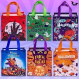 Happy Halloween Trick or Treat Bags, Citrouille, Ghost Witch, Sacs cadeaux, Bonbons d’Halloween, Sacs fourre-tout avec poignées pour enfants, Sacs d’Halloween non tissés