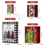 Horaldaily 24 Sacchetti di carta regalo di Natale alla rinfusa con manici Imballaggio Regali di Natale (6 Jumbo, 6 Grande, 6 Medio, 6 Piccolo)