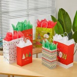 Pack of 24 Christmas Gift Bags Assorted Sizes With Tissue paper (8 Large 13", 8 Medium 11", 8 Small 9")