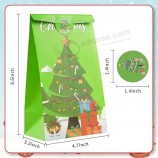 Kerst Traktatie Zakjes - 24 Stuks Kerst Cadeauzakjes met Kerst Stickers | Kersttassen voor cadeaus | Kerstfeestartikelen voor kinderen