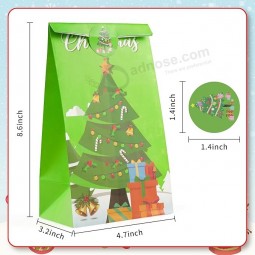 Weihnachtsgeschenktüten - 24 Stück Weihnachtsgeschenktüten mit Weihnachtsaufklebern | Weihnachtstüten für Geschenke | Weihnachtsgeschenke für Kinder