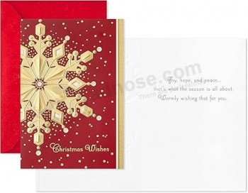 Hallmark Boxed Holiday Cards, Red and Gold Snowflake (40 Cards with Envelopes)