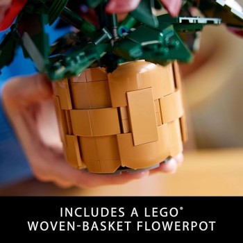 Icons Poinsettia Building Set - Decorazioni natalizie con fiori artificiali e centrotavola per tavola, adulti di età 18+