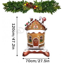 Balões de folha de Natal de 47 polegadas Balões de Natal Balões de folha de casa de doces para festa temática de Natal Casa de gengibre Festa de Ano Novo