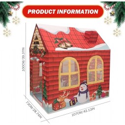 Speeltent, Kindertent, Kerst Cartoon Comic Kids Speeltent met Oproldeur en Gaasramen, 42x29x47 Inch Oxford Cloth Kids Playhouse
