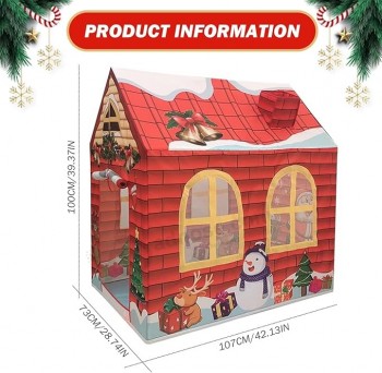 Tenda da gioco, tenda per bambini, tenda da gioco per bambini con fumetto di Natale con porta avvolgibile e finestre in rete, 42x29x47 pollici Oxford Cloth Kids Playhouse