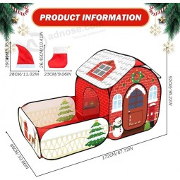 Speeltent voor kinderen, opvouwbaar kerstspeelhuis voor kinderen met rupstunnel, Oxford stoffen peutertent, 68x34x36 interactieve tent voor kindercadeaus
