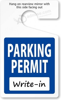 SmartSign (confezione da 10) Permesso di parcheggio scrivibile | 5 x 3 pollici 25 mil di plastica, standard specchietto retrovisore Hang Tags, blu, nero e bianco