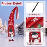 6 Pcs Bandeira de Pena de Natal ao Ar Livre Bandeira de Jardim de Natal 5 pés Bandeira de Natal Jardim