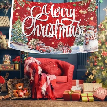 Decorazione della bandiera di Natale 3x5 ft Carnevale Garden Banner all'aperto, bandiere da cortile Doppia faccia stampata al coperto Home House Decor Party