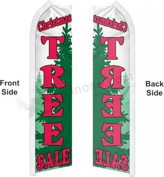 Christmas Tree Sale - 2 Pack of Swooper Feather Flag Sets - Includes 2 Swooper Feather Flags (Pictured), 2 Flagpoles, and 2 Ground Spikes