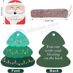 Etichette regalo di Natale, Etichette natalizie da 72 pezzi con stringa, Etichette regalo di Natale in lamina d'oro Etichetta appesa per confezione regalo di Natale fai-da-te e pac
