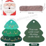 Etiquetas de regalo de Navidad, 72 piezas de etiquetas de Navidad con cuerda, etiquetas de regalo de Navidad de papel de oro Etiqueta colgante para envoltura de regalo de Navidad d