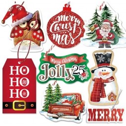 Etichette con nome di Natale con stringa slegata 60 conteggi (15 glitter assortiti, lamina, disegni stampati per l'incarto dei regali di Natale)