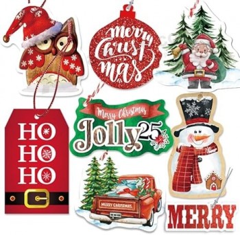 Weihnachts-Namensschilder mit ungebundener Schnur 60 Stück (15 verschiedene Glitzer-, Folien-, Druckdesigns für die Verpackung von Weihnachtsgeschenken)
