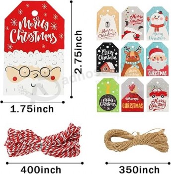 Etiquetas de regalo de Navidad Etiquetas de regalo de Navidad Etiquetas de papel de Navidad para bricolaje Envoltura de regalo de Navidad Sello de etiqueta Embalaje Tarjeta de visi