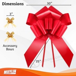 Groothandel op maat hoge kwaliteit Big Car Bow (mat rood, 30 inch) Gift Bow, Giant Bow voor auto, verjaardag Bow, Huge Car Bow, Christmas Bow
