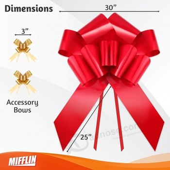 Vente en gros personnalisé de haute qualité Grande voiture arc (rouge mat, 30 pouces) Cadeau arc, arc géant pour voiture, arc d’anniversaire, énorme arc de voiture, arc de Noël