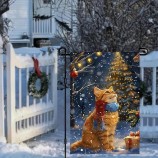 Рождественский кошачий садовый флаг 12x18 двусторонний вертикальный флаг рождественский наружный декоративн